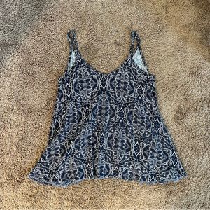 Altar'd state navy blue pattern flowy tank top